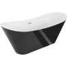 Mexen Celia szabadon álló kád 170 x 75 cm, fehér/fekete, krómozott túlfolyó - 52331707575-01