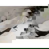 Mexen Celia szabadon álló kád 170 x 75 cm, fehér/fekete, átesés arany kefe - 52331707575-55