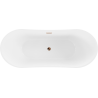 Mexen Celia cadă freestanding 170 x 75 cm, alb/negru, sifon roz aurie - 52331707575-60