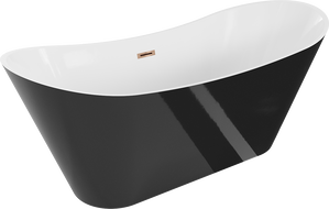 Mexen Celia cadă freestanding 170 x 75 cm, alb/negru, sifon roz aurie - 52331707575-60