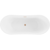 Mexen Celia cadă freestanding 170 x 75 cm, alb/negru, scurgere din cupru periat - 52331707575-65