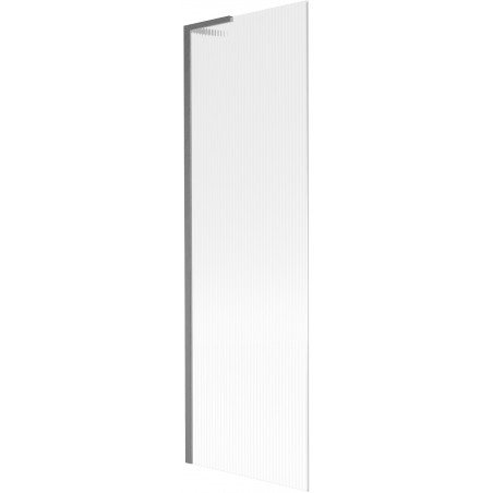 Mexen Next L paravan de cadă, 1-panou, 60 x 150 cm, dungi, gri metalizat periat - 895-060-000-03-09-66