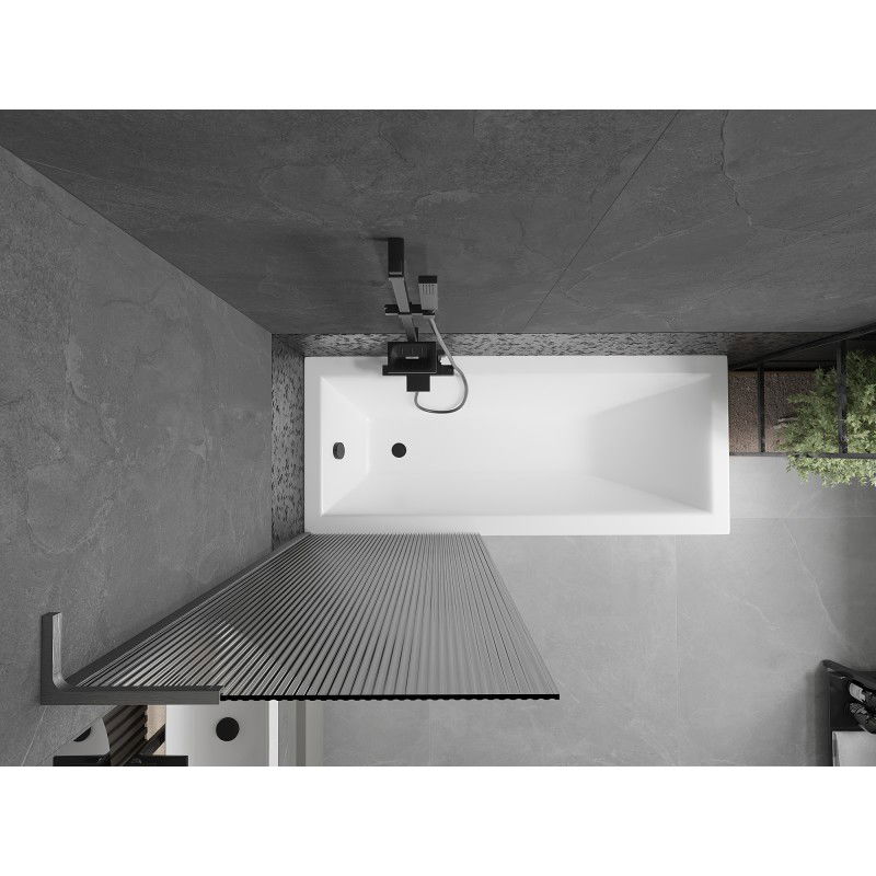 Mexen Next L paravan cadă cu un panou 70 x 150 cm, dungi, gri armă periat - 895-070-000-03-09-66