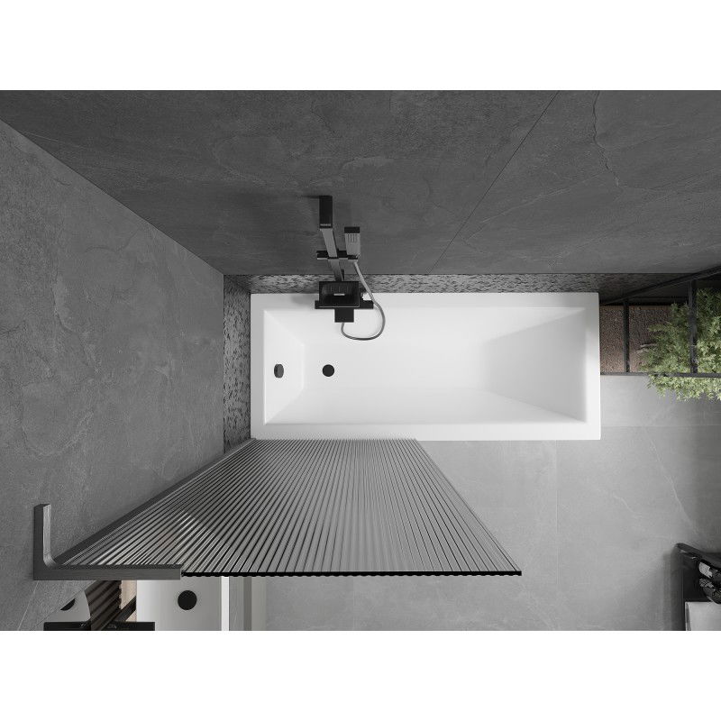 Mexen Next L paravan cadă cu 1 panou 80 x 150 cm, dungi, gri pistol periat - 895-080-000-03-09-66