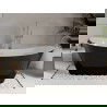 Mexen Celia cadă freestanding 170 x 75 cm, alb/negru, evacuare din nichel periat - 52331707575-97