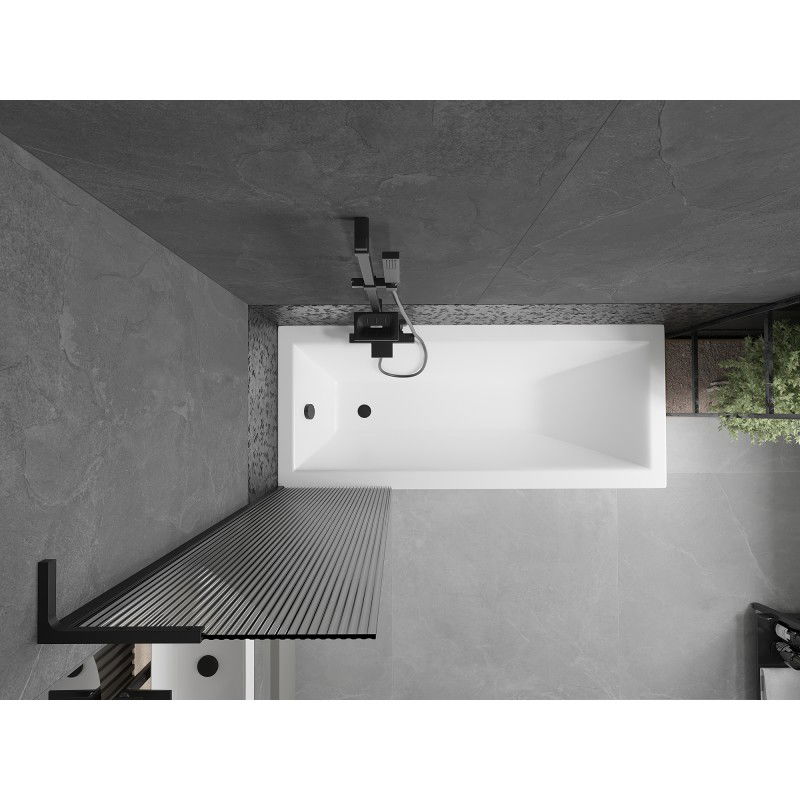 Mexen Next L paravan cadă cu 1 panou 50 x 150 cm, dungi, negru - 895-050-000-03-09-70