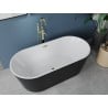 Mexen Luna cadă liberă 150 x 75 cm, alb/negru, preaplin auriu - 52031507575-50