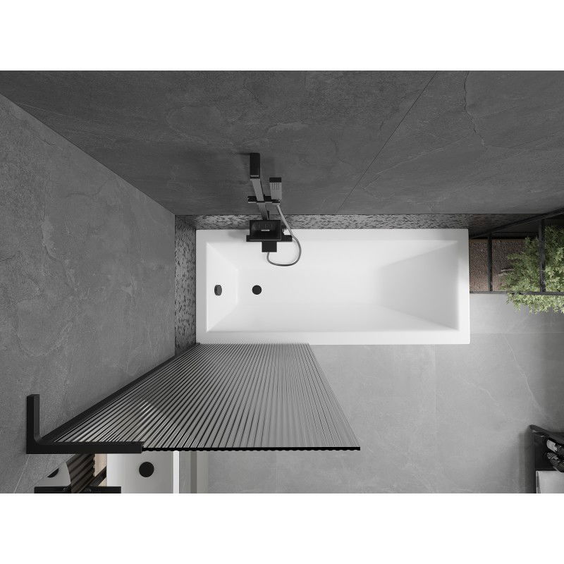 Mexen Next L fürdőkád paraván egyajtós, 70 x 150 cm, csíkos, fekete - 895-070-000-03-09-70