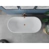 Mexen Luna cadă freestanding 160 x 75 cm, alb/negru, cu preaplin aur roz - 52031607575-60
