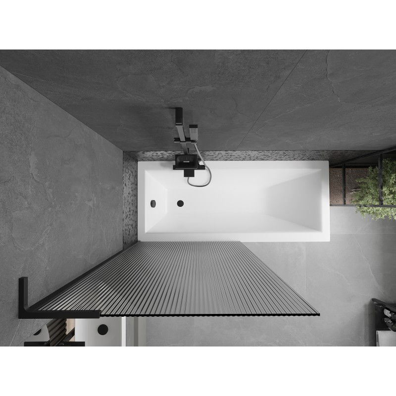 Mexen Next L fürdőkád paraván 1-szárnyú 90 x 150 cm, csíkos, fekete - 895-090-000-03-09-70