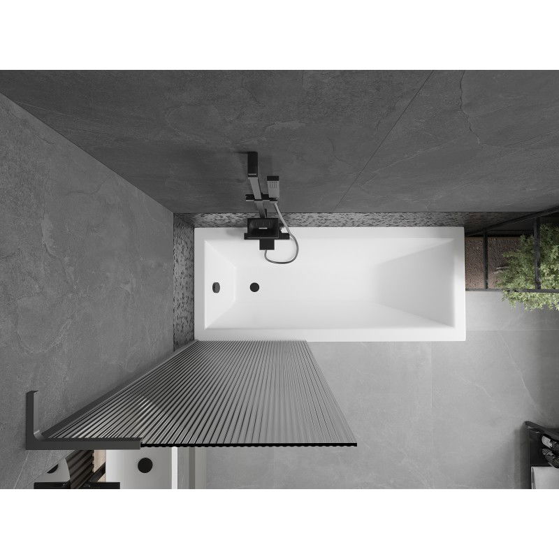 Mexen Next L kádparaván egyszárnyú 70 x 150 cm, csíkos, gun metal - 895-070-000-03-09-95