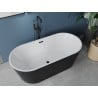 Mexen Luna cada liberă 180 x 80 cm, alb/negru, preaplin negru - 52031808075-70