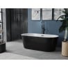 Mexen Luna cada liberă 180 x 80 cm, alb/negru, preaplin negru - 52031808075-70