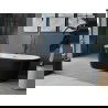 Mexen Luna cadă freestanding 180 x 80 cm, alb/negru, evacuare din cupru periat - 52031808075-65
