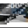 Mexen Luna cadă liberă 170 x 80 cm, alb/negru, preaplin gun metal - 52031708075-95