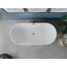 Mexen Luna cada freestanding 180 x 80 cm, alb/negru, scurgere gun metal - 52031808075-95