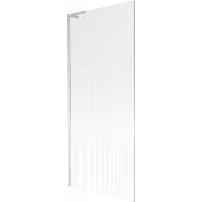 Mexen Next L 1-szárnyú kádparaván 80 x 150 cm, csíkos, kefélt nikkel - 895-080-000-03-09-97