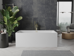 Mexen Nita baie independenta 170 x 80 cm, alb, preaplin din aur periat - 52091708000-55