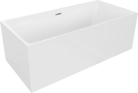 Mexen Nita cadă freestanding 170 x 80 cm, albă, suprafață din nichel periat - 52091708000-97