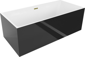 Mexen Nita cadă liberă 170 x 80 cm, alb/negru, scurgere aurie - 52091708075-50