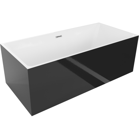 Mexen Nita cadă freestanding 170 x 80 cm, albă/neagră, preaplin cromat - 52091708075-01