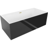 Mexen Nita cada de baie freestanding 170 x 80 cm, alb/negru, scurgere aurie periată - 52091708075-55
