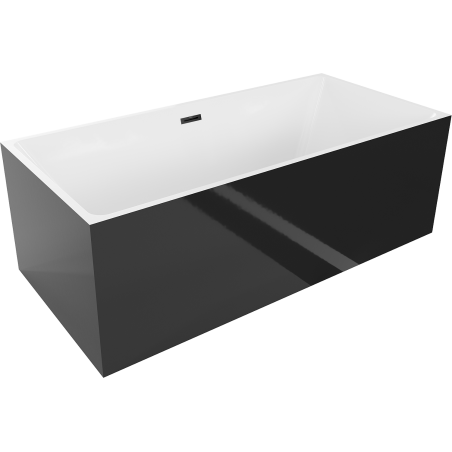 Mexen Nita cadă freestanding 170 x 80 cm, albă/neagră, deversor negru - 52091708075-70