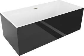 Mexen Nita cada freestanding 170 x 80 cm, alb/ negru, evacuare nichel periat - 52091708075-97