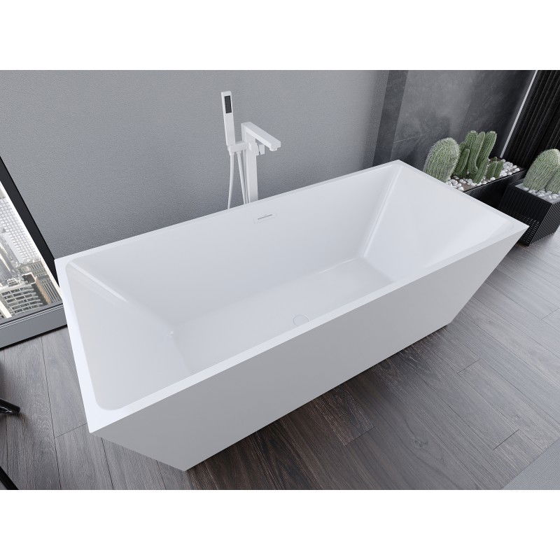 Mexen Lita cadă de baie freestanding 170 x 75 cm, albă, preaplin alb - 52121707500-20