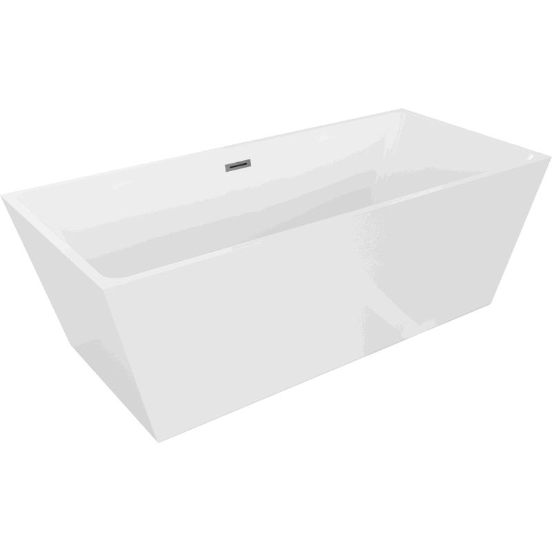 Mexen Lita cadă freestanding 170 x 75 cm, albă, preaplin gun metal - 52121707500-95