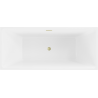 Mexen Lita cadă freestanding 170 x 75 cm, alb/negru, cu preaplin din aur periat - 52121707575-55