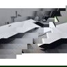 Mexen Lita szabadon álló kád 170 x 75 cm, fehér/fekete, gun gray csiszolt túlfolyó - 52121707575-66