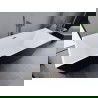 Mexen Lita cadă liberă 170 x 75 cm, alb/negru, evacuare gun metal - 52121707575-95