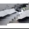 Mexen Lita szabadon álló kád 170 x 75 cm, fehér/fekete, kefélt nikkel túlfolyó - 52121707575-97