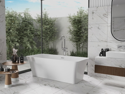 Mexen Tonia cadă de baie freestanding 170 x 75 cm, albă, preaplin crom - 52171707500-01