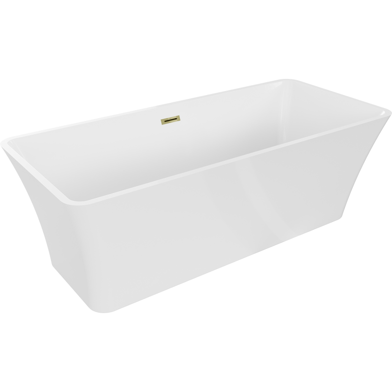 Mexen Tonia szabadon álló kád 170 x 75 cm, fehér, arany túlfolyó - 52171707500-50