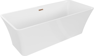 Mexen Tonia szabadon álló kád 170 x 75 cm, fehér, rózsaarany túlfolyó - 52171707500-60