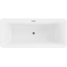 Mexen Tonia cadă independentă 170 x 75 cm, albă, overflow gun gray periat - 52171707500-66