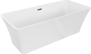 Mexen Tonia cadă freestanding 170 x 75 cm, albă, preaplin gun metal - 52171707500-95