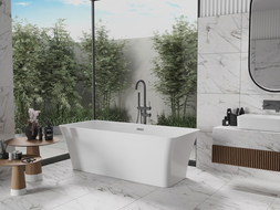 Mexen Tonia cada freestanding 170 x 75 cm, alb, preapă gun metal - 52171707500-95