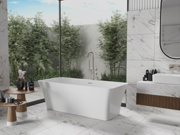 Mexen Tonia cadă de baie independentă 170 x 75 cm, albă, preaplin nichel periat - 52171707500-97