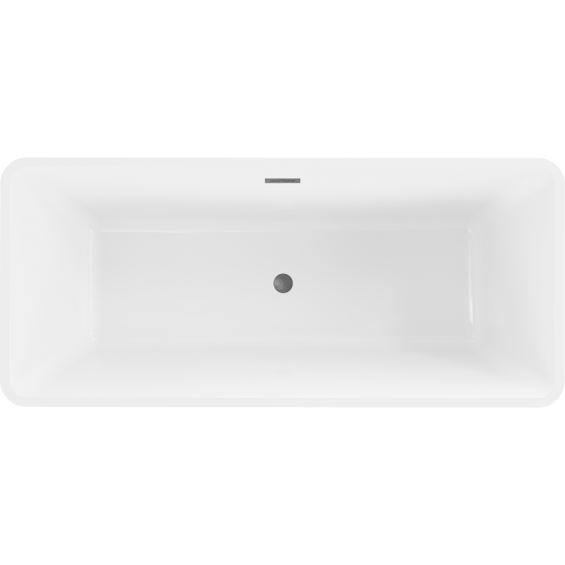 Mexen Tonia cadă freestanding 170 x 75 cm, albă/neagră, preaplin gri-gun periat - 52171707575-66