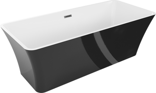 Mexen Tonia szabadon álló kád 170 x 75 cm, fehér/fekete, gun metal túlfolyó - 52171707575-95