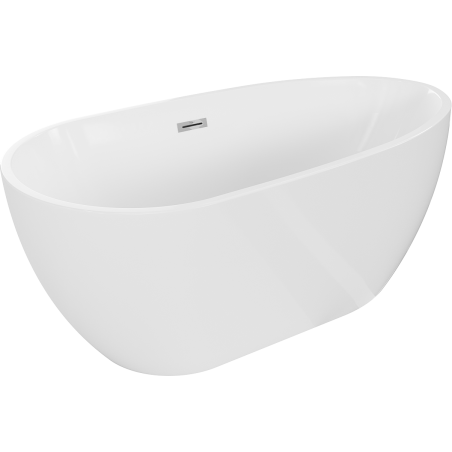 Mexen Eos szabadon álló kád 150 x 75 cm, fehér, túlfolyó króm - 52471507500-01