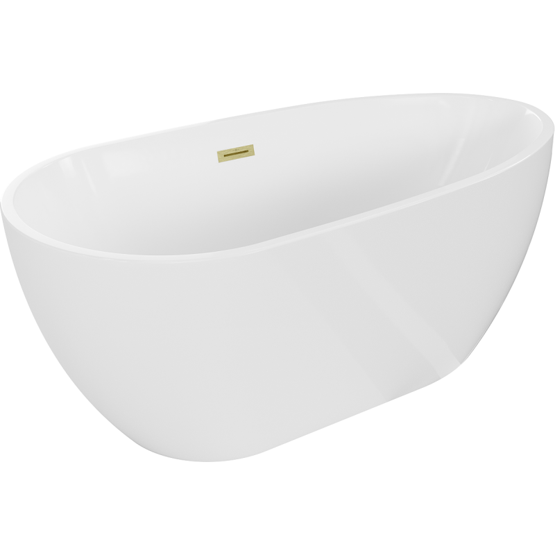 Mexen Eos cadață freestanding 150 x 75 cm, alb, evacuare aurie periată - 52471507500-55