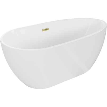Mexen Eos cadață freestanding 150 x 75 cm, alb, evacuare aurie periată - 52471507500-55