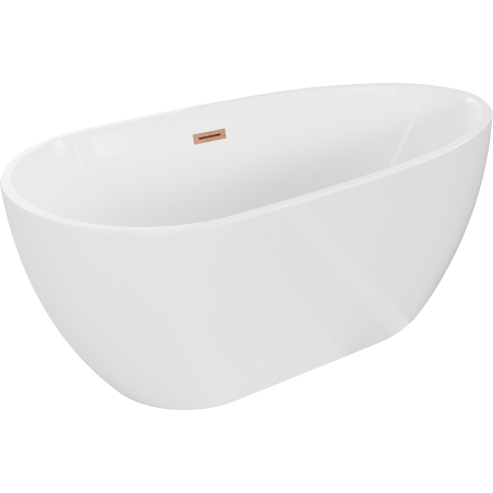 Mexen Eos szabadon álló kád 150 x 75 cm, fehér, csiszolt réz lefolyó - 52471507500-65