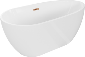 Mexen Eos cadă freestanding 150 x 75 cm, alb, overflow cu cupru periat - 52471507500-65