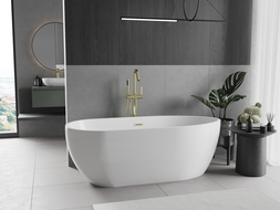 Mexen Eos cada freestanding 170 x 75 cm, alb, preapă aurie - 52471707500-50