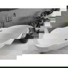 Mexen Eos cadă freestanding 150 x 75 cm, alb, evacuare gun metal - 52471507500-95